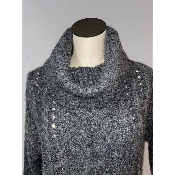 Smartwool Women’s Moon Ridge Boyfriend Sweater Charcoal size S Turtleneck - Picture 2 of 8